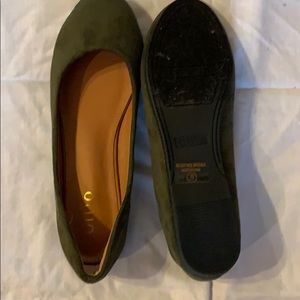 Olive green flats